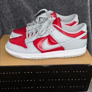 Nike Red Gray Low-Top Dunks